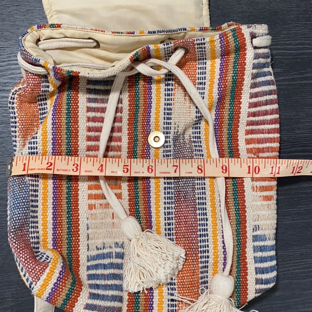 Boho Backpack With Drawstring And Flap Closure New - image 3